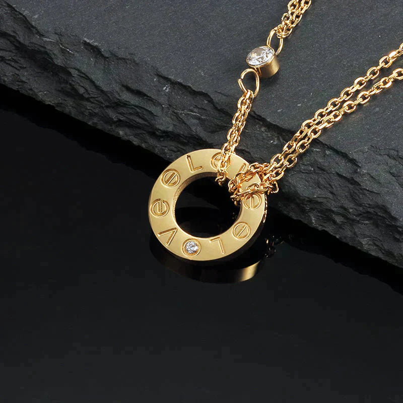 [Psychic Jewelrys]LOVE NECKLACE 16MM 2 DIAMONDS