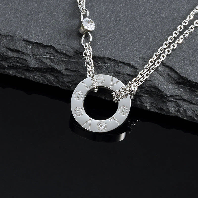 [Psychic Jewelrys]LOVE NECKLACE 16MM 2 DIAMONDS