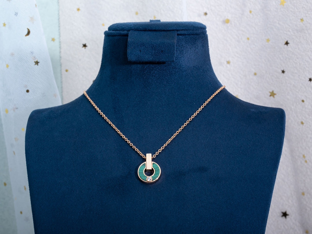 [Psychic Jewelrys]GARI NECKLACE PINK GOLD MALACHITE