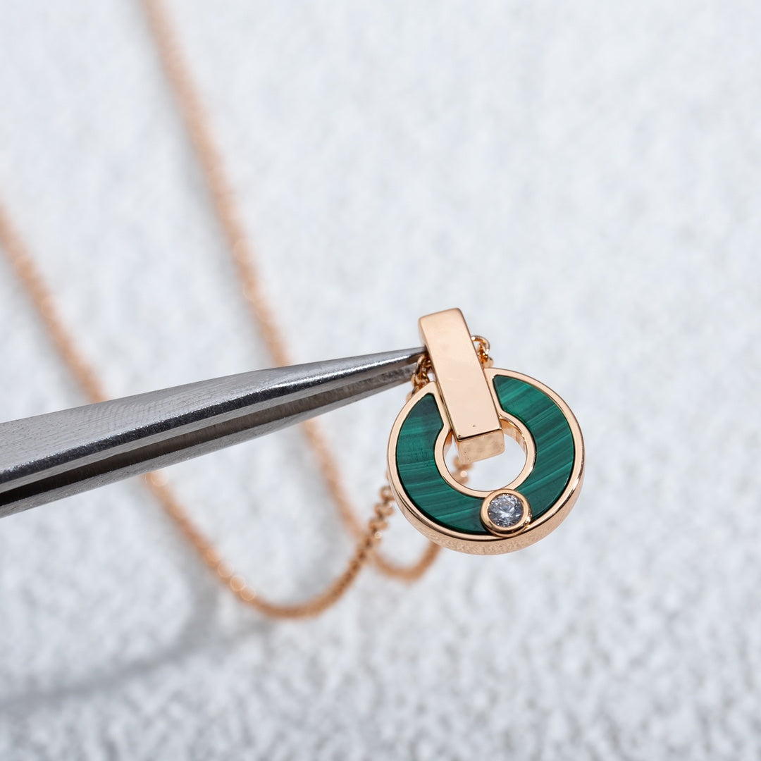 [Psychic Jewelrys]GARI NECKLACE PINK GOLD MALACHITE