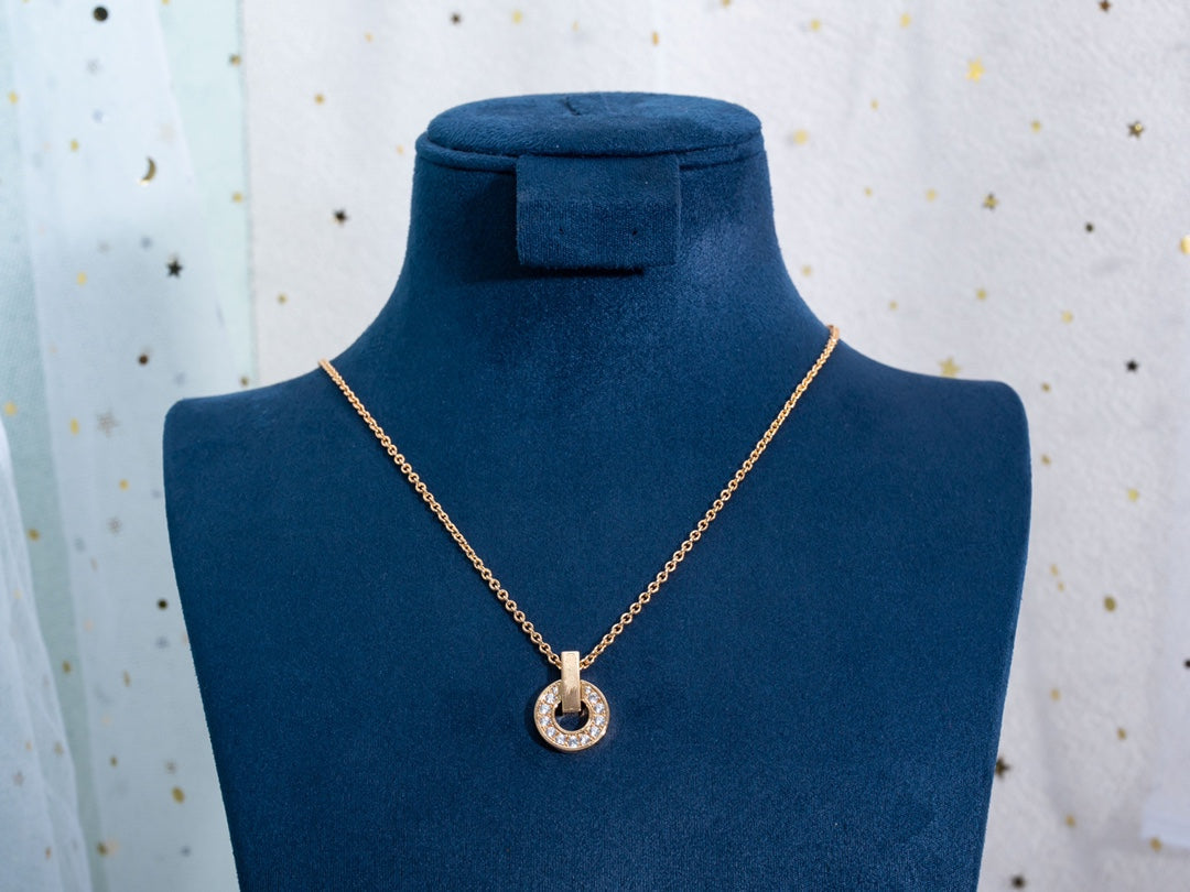 [Psychic Jewelrys]GARI NECKLACE PINK GOLD DIAMOND