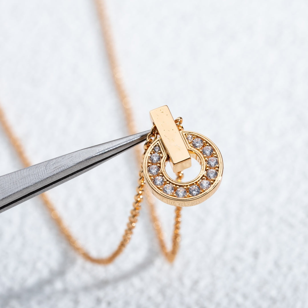 [Psychic Jewelrys]GARI NECKLACE PINK GOLD DIAMOND