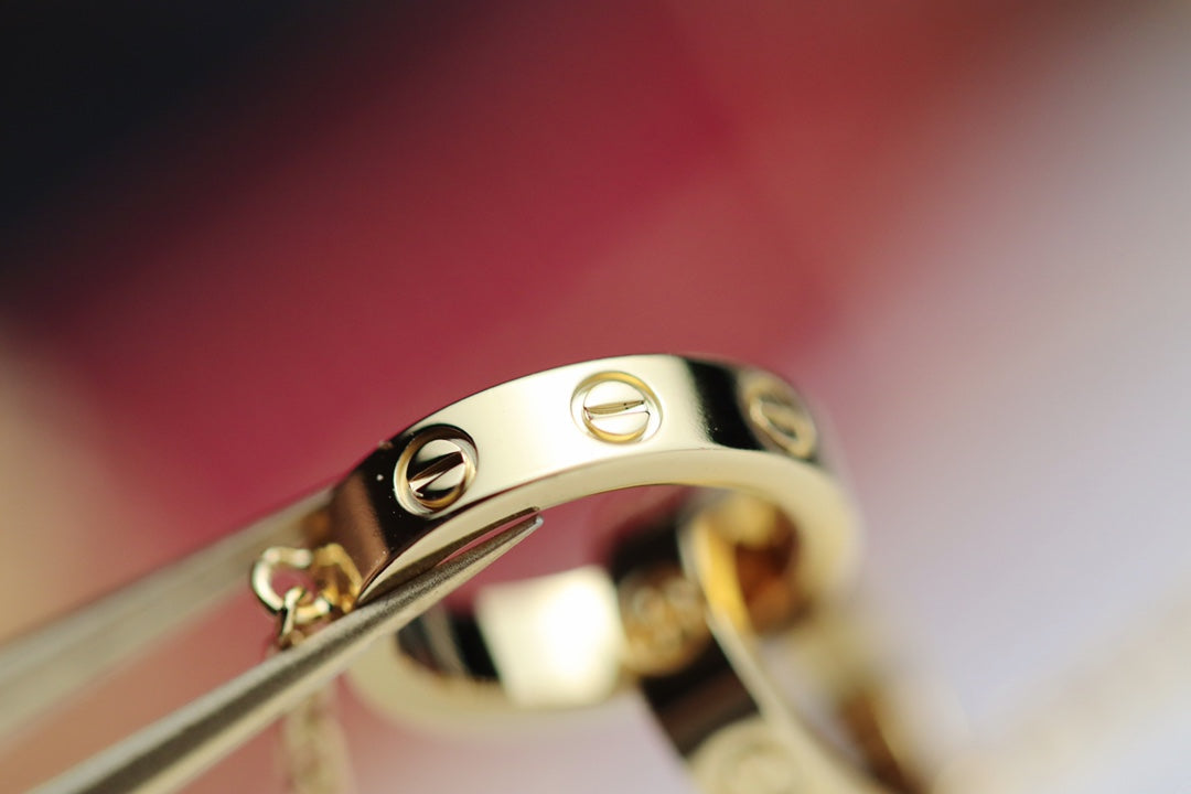 [Psychic Jewelrys]LOVE NECKLACE DOUBLE RING GOLD