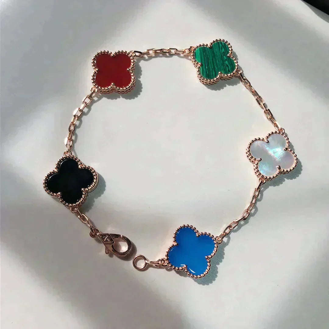 [Psychic Jewelrys]CLOVER 5 MOTIFS MULTICOLOR  BRACELET