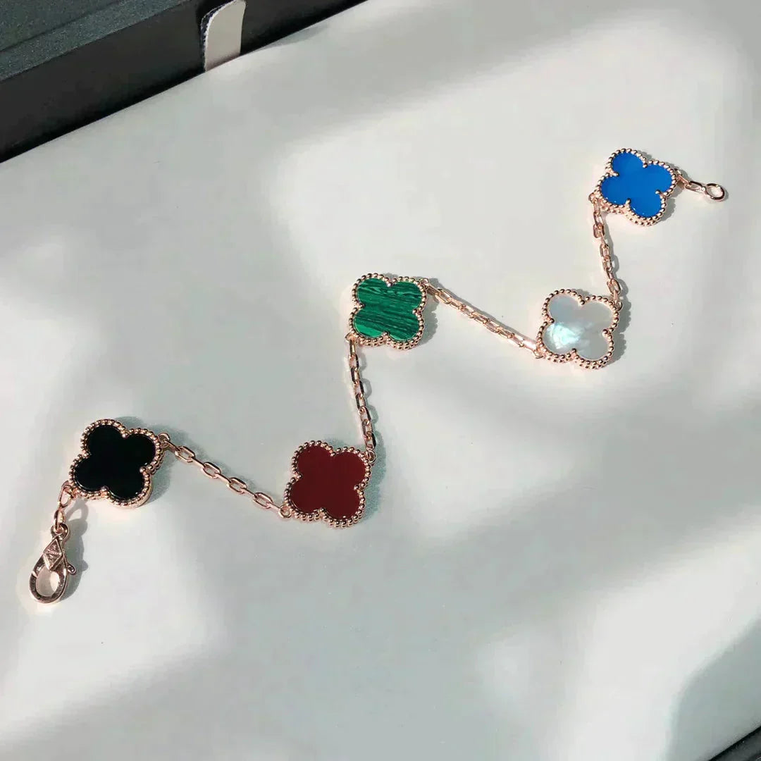 [Psychic Jewelrys]CLOVER 5 MOTIFS MULTICOLOR  BRACELET