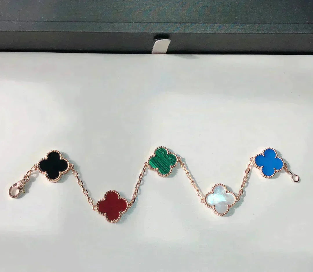 [Psychic Jewelrys]CLOVER 5 MOTIFS MULTICOLOR  BRACELET