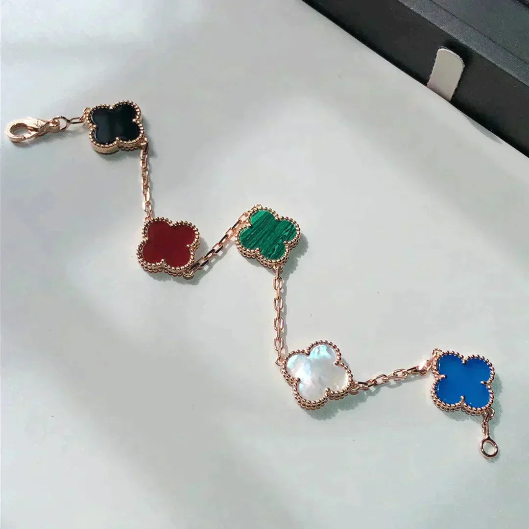 [Psychic Jewelrys]CLOVER 5 MOTIFS MULTICOLOR  BRACELET