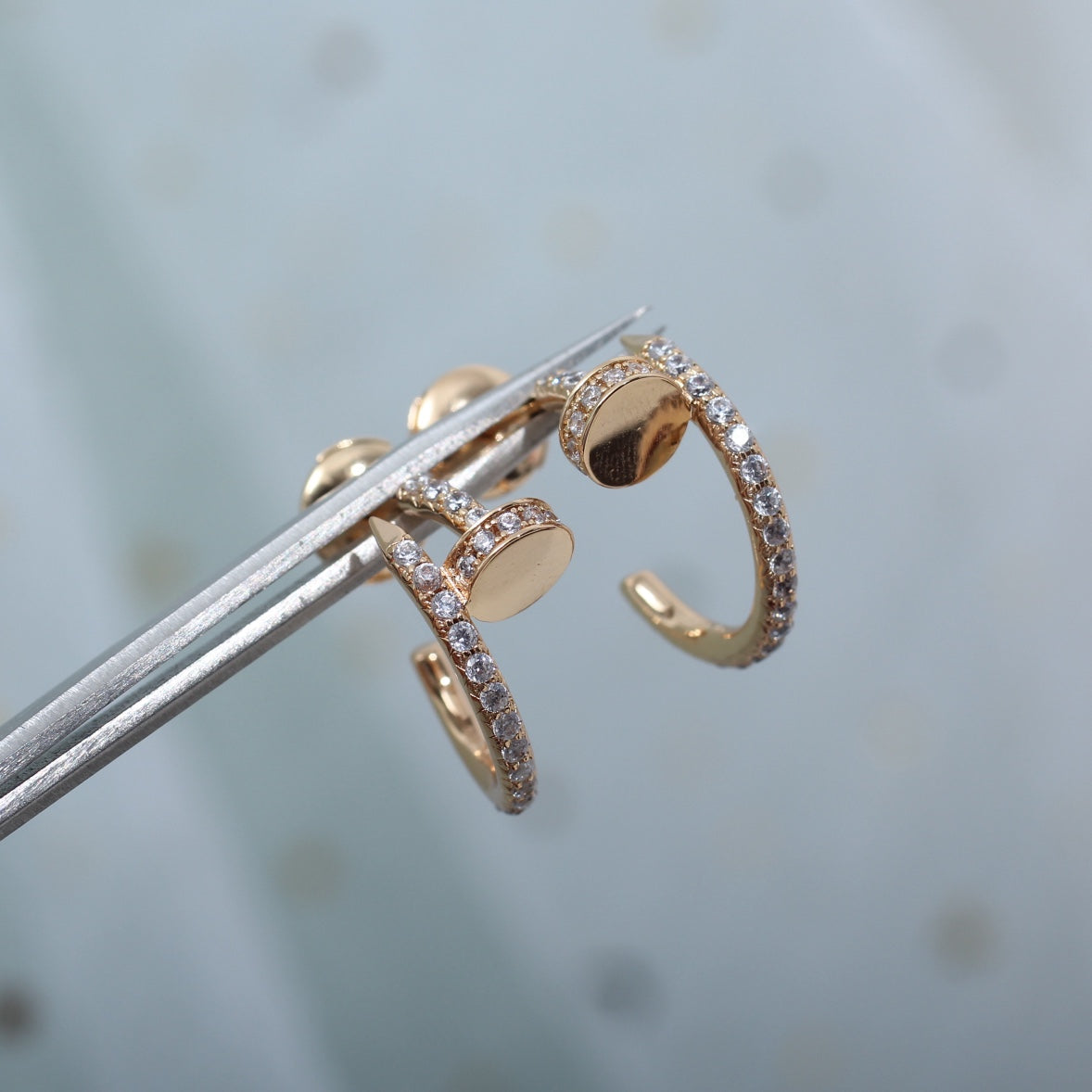 [Psychic Jewelrys]JUSTE EARRINGS 12.75MM PINK GOLD DIAMOND