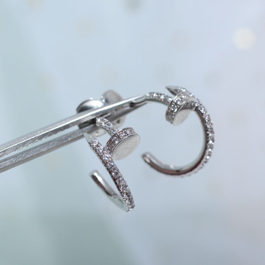 [Psychic Jewelrys]JUSTE EARRINGS 12.75MM SILVER DIAMOND