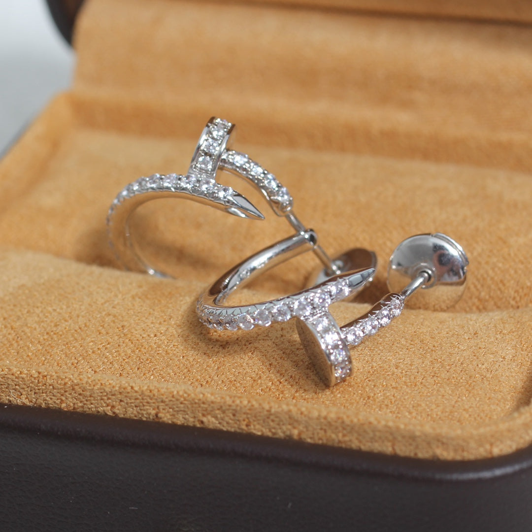 [Psychic Jewelrys]JUSTE EARRINGS 12.75MM SILVER DIAMOND