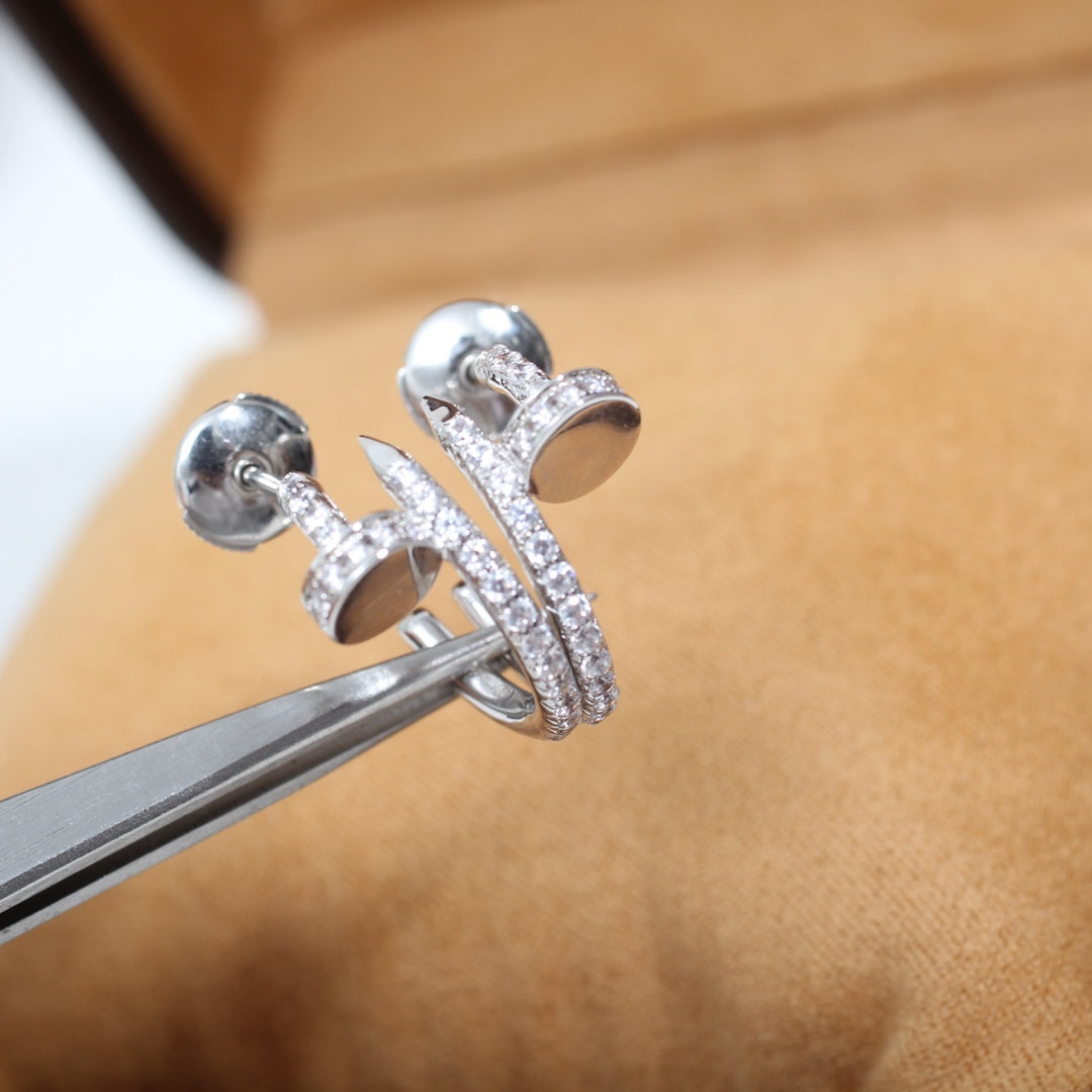 [Psychic Jewelrys]JUSTE EARRINGS 12.75MM SILVER DIAMOND