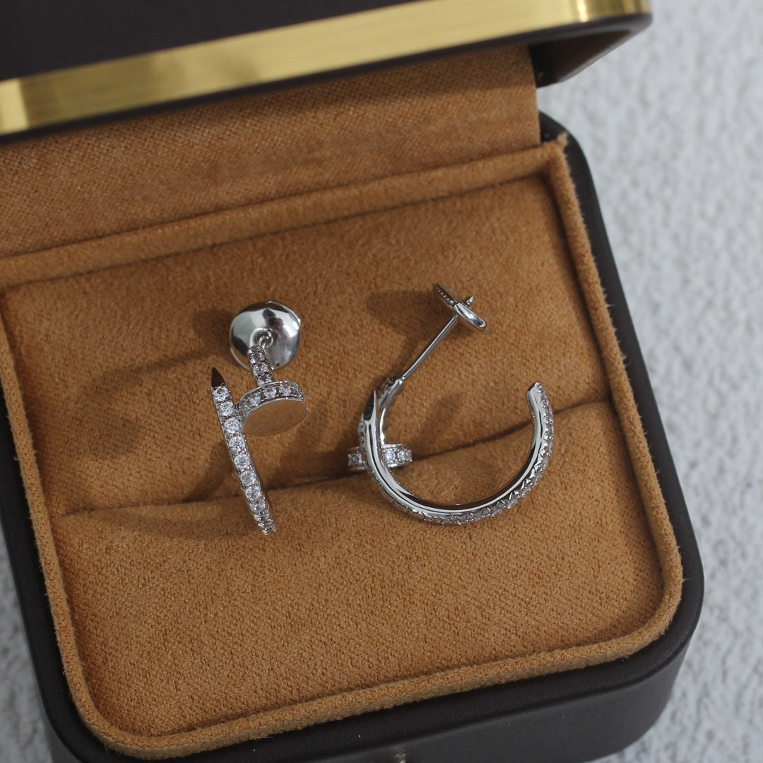 [Psychic Jewelrys]JUSTE EARRINGS 12.75MM SILVER DIAMOND