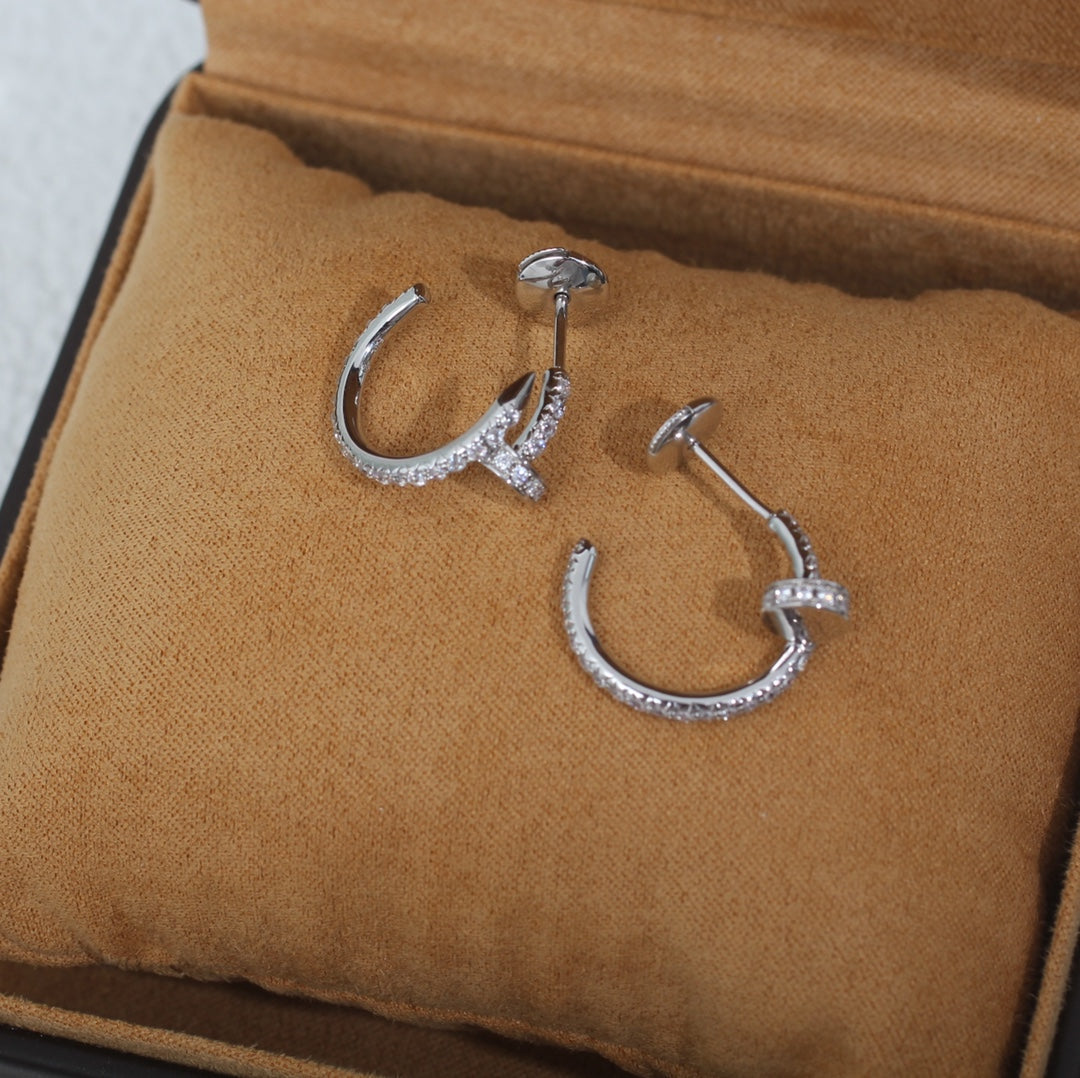 [Psychic Jewelrys]JUSTE EARRINGS 12.75MM SILVER DIAMOND