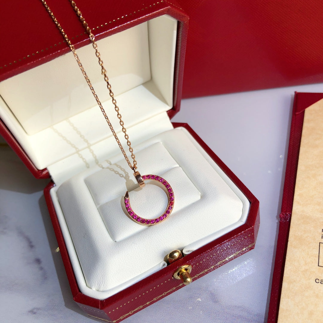 [Psychic Jewelrys]JUSTE NECKLACE GOLD RED DIAMONDS