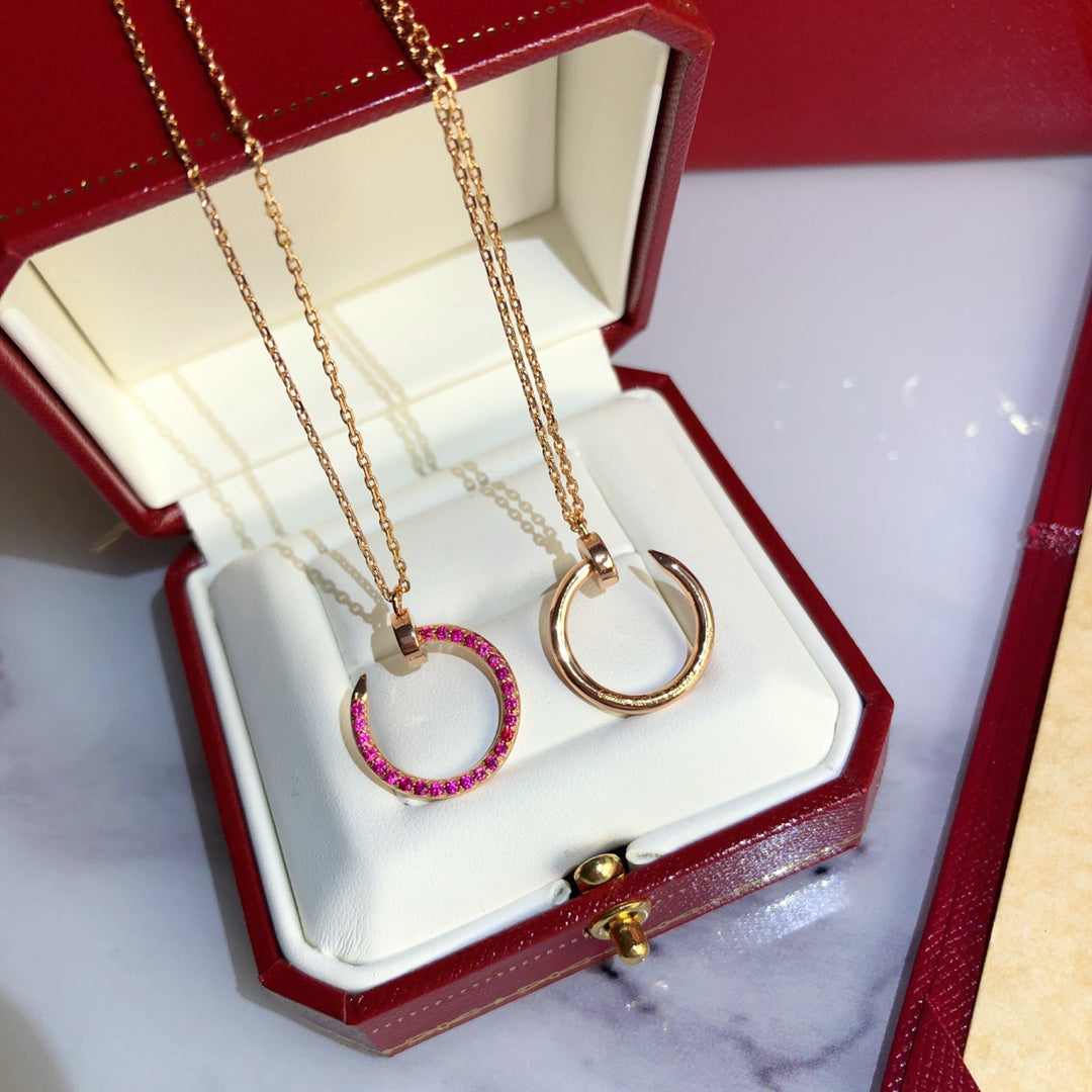 [Psychic Jewelrys]JUSTE NECKLACE GOLD RED DIAMONDS