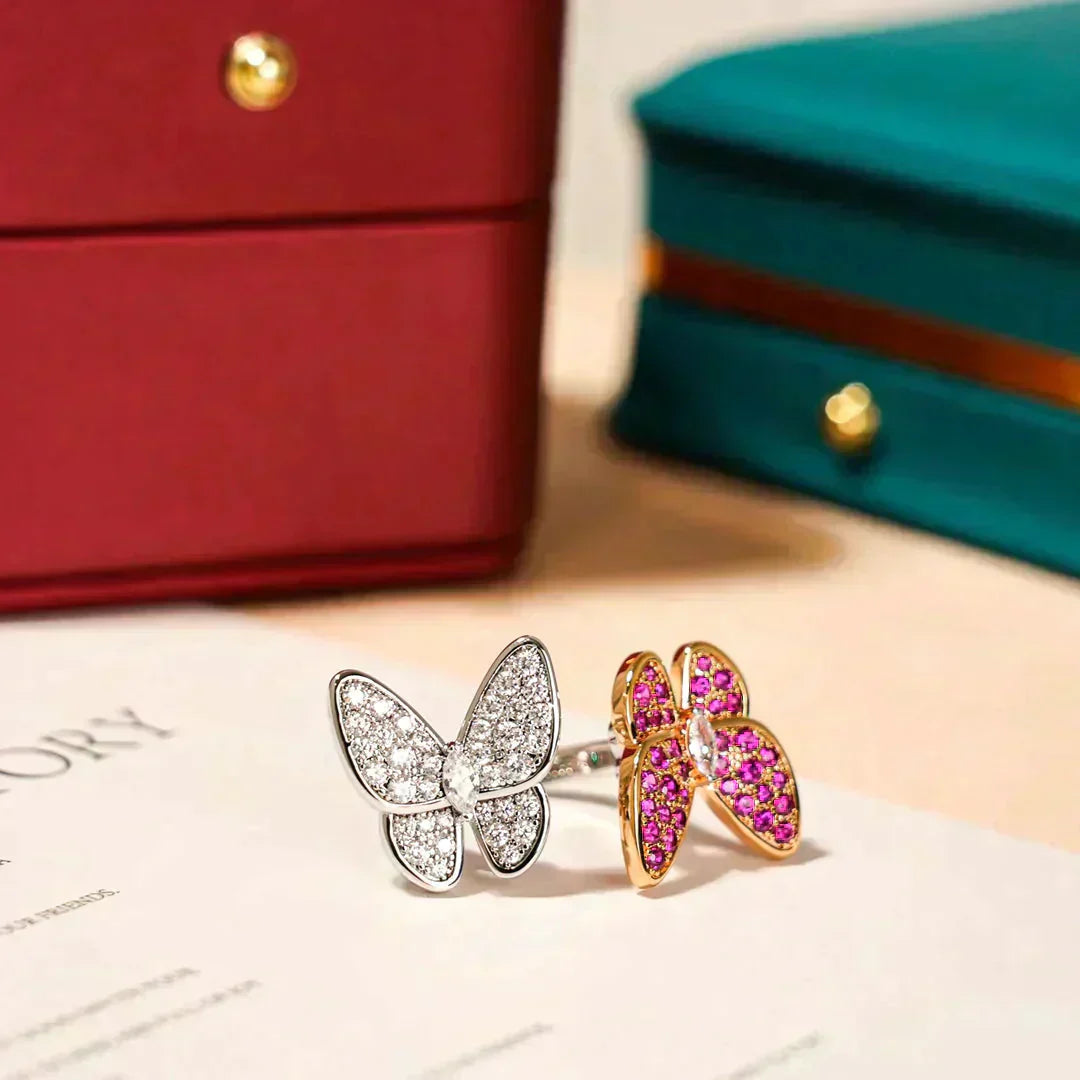 [Psychic Jewelrys]TWIN BUTTERFLY DIAMOND RING