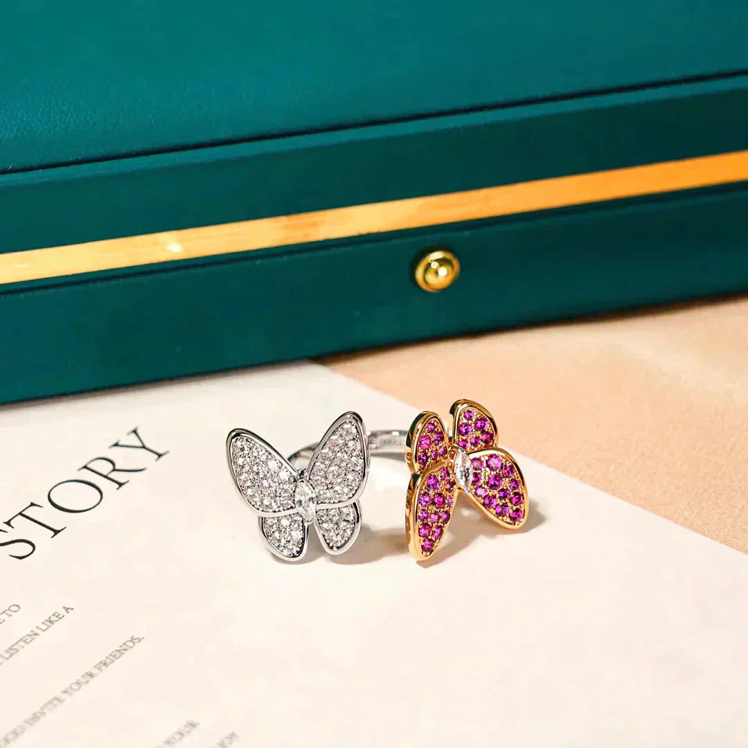 [Psychic Jewelrys]TWIN BUTTERFLY DIAMOND RING