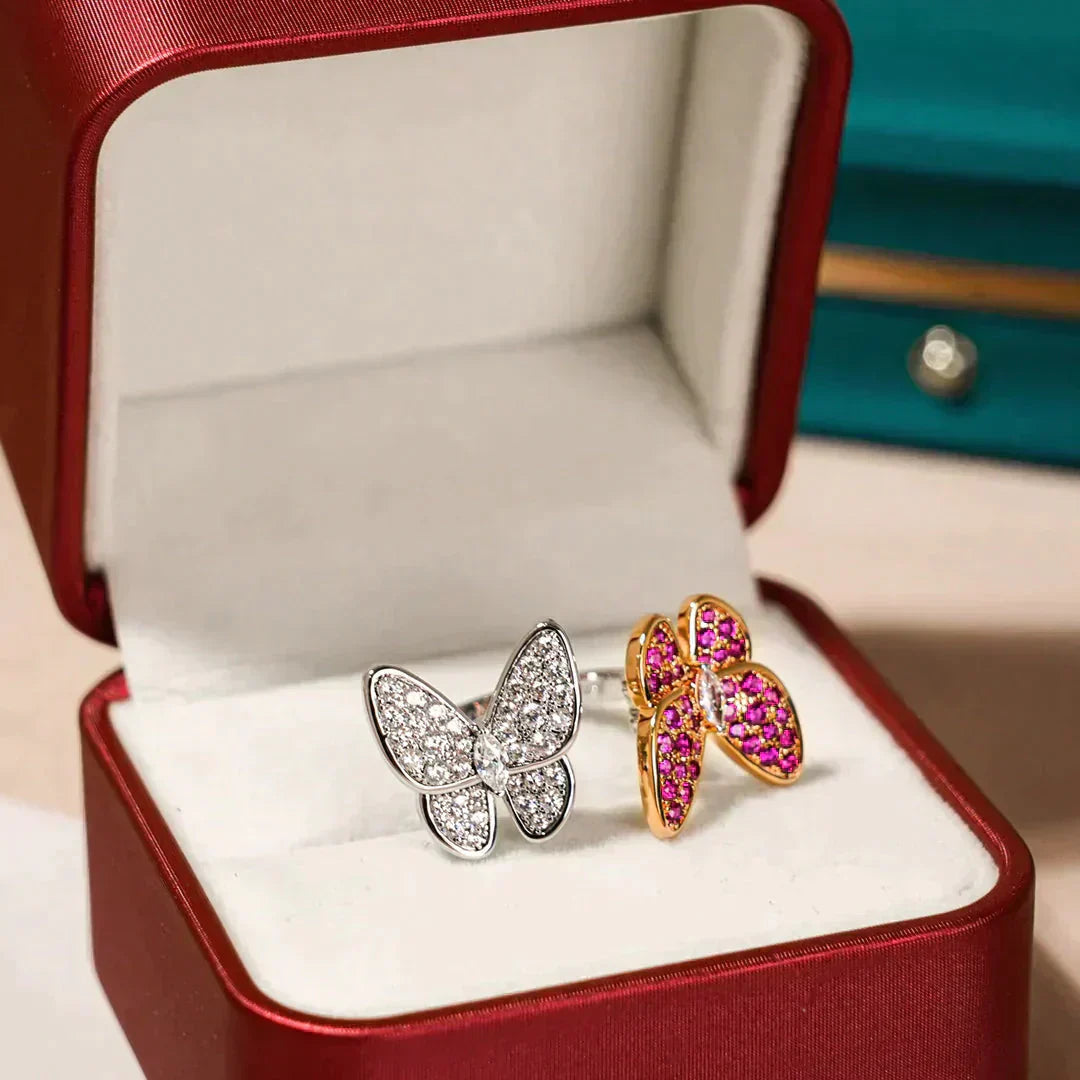 [Psychic Jewelrys]TWIN BUTTERFLY DIAMOND RING