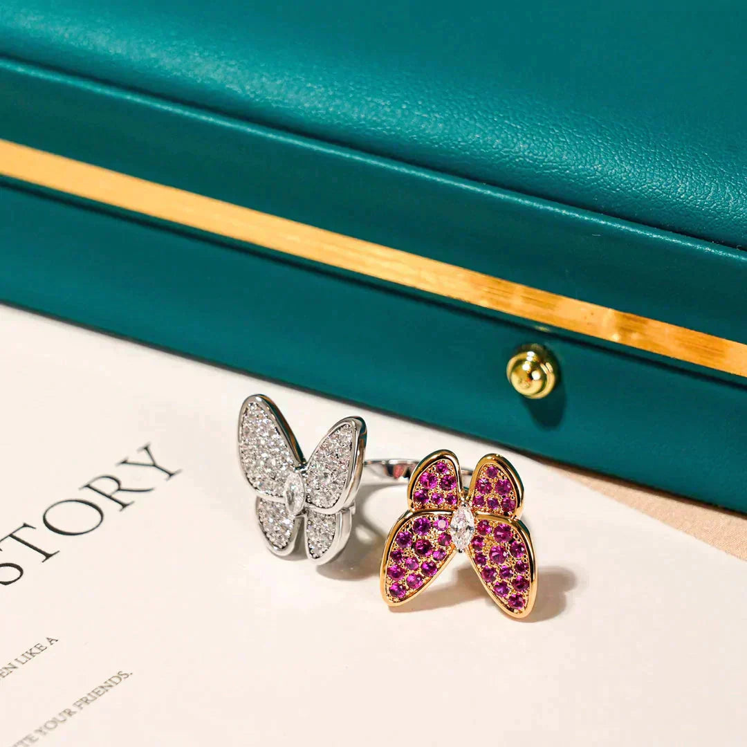 [Psychic Jewelrys]TWIN BUTTERFLY DIAMOND RING