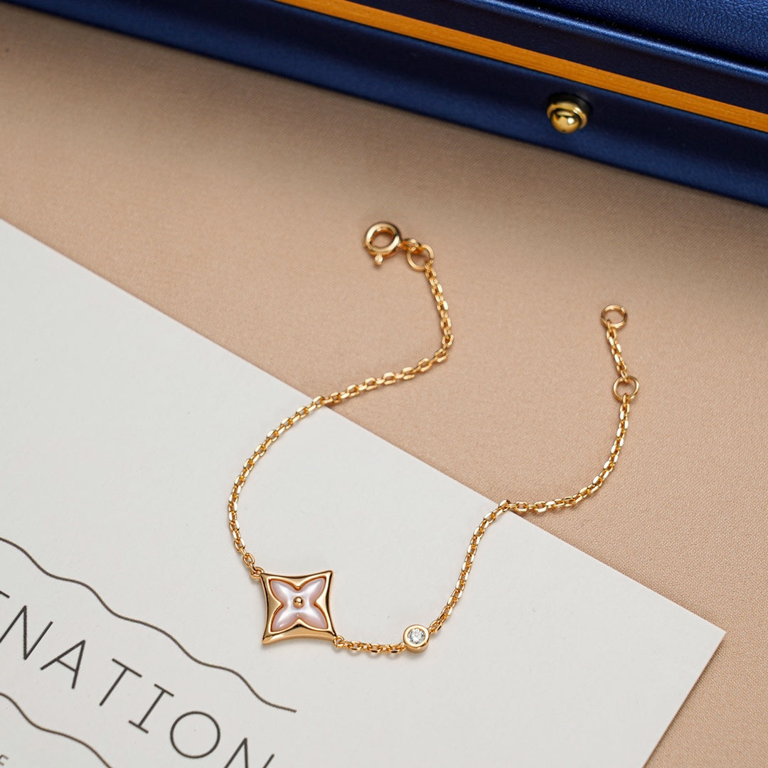 [Psychic Jewelrys]STAR 1 DIAMOND PINK GOLD BRACELET