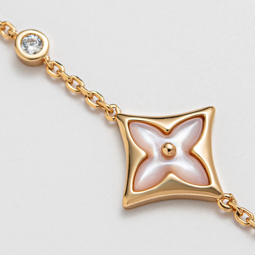 [Psychic Jewelrys]STAR 1 DIAMOND PINK GOLD BRACELET