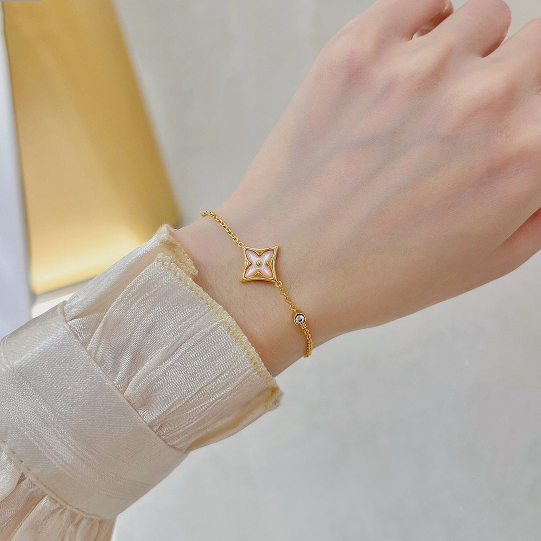 [Psychic Jewelrys]STAR 1 DIAMOND PINK GOLD BRACELET