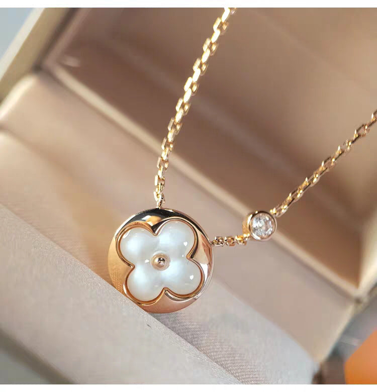 [Psychic Jewelrys]SUN MOP GOLD 1 DIAMOND NECKLACE