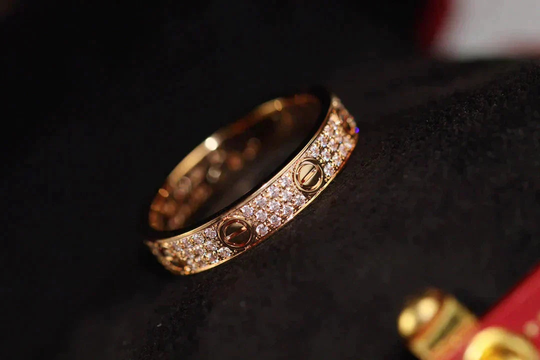 [Psychic Jewelrys]LOVE RING 3.6MM DIAMOND PAVED