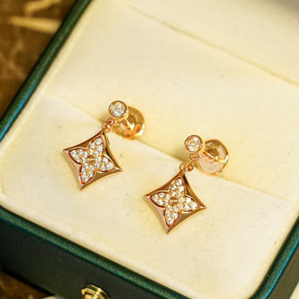 [Psychic Jewelrys]STAR DIAMONDS EARRINGS GOLD
