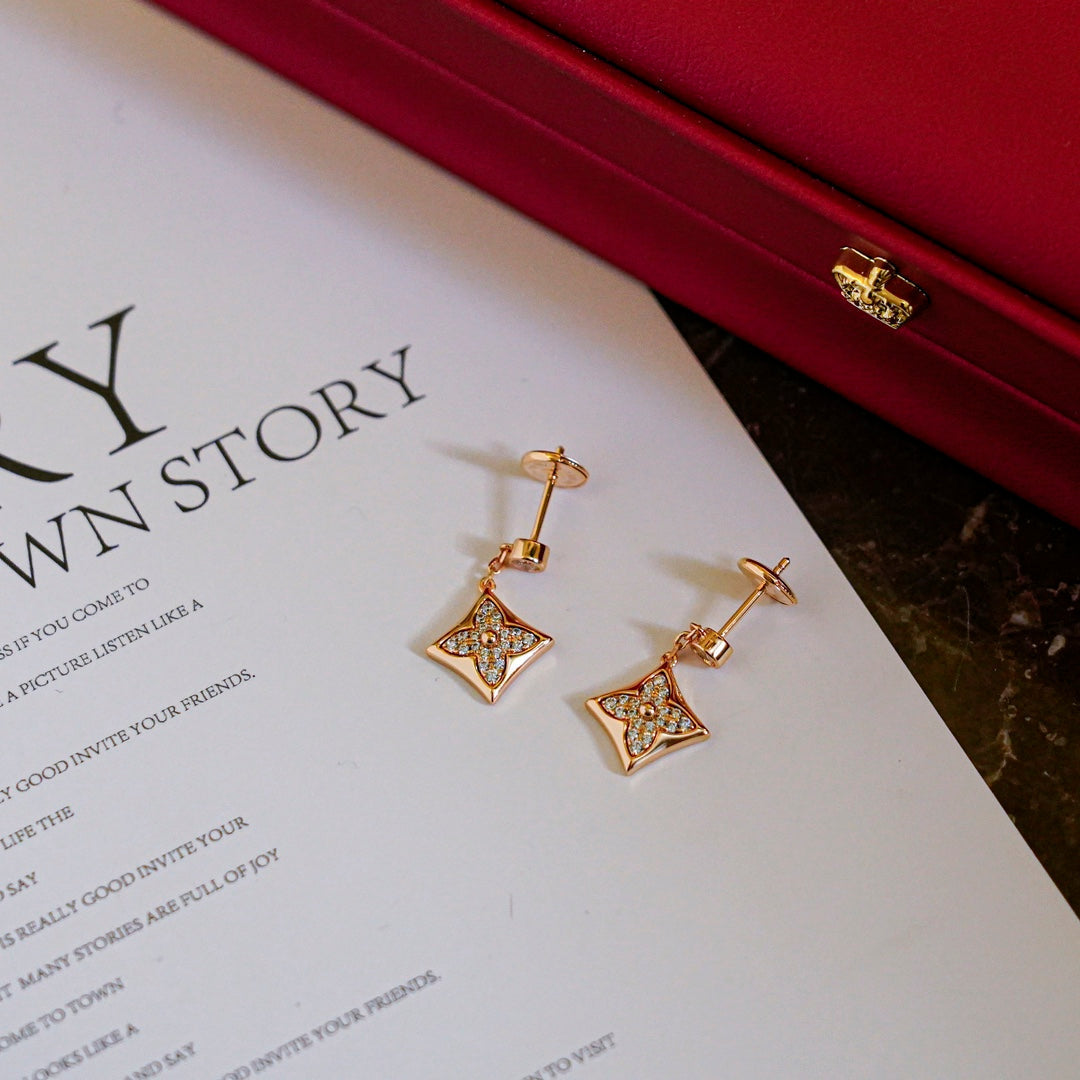 [Psychic Jewelrys]STAR DIAMONDS EARRINGS GOLD