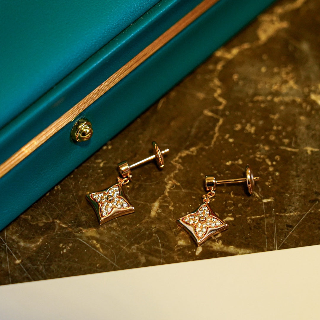 [Psychic Jewelrys]STAR DIAMONDS EARRINGS GOLD