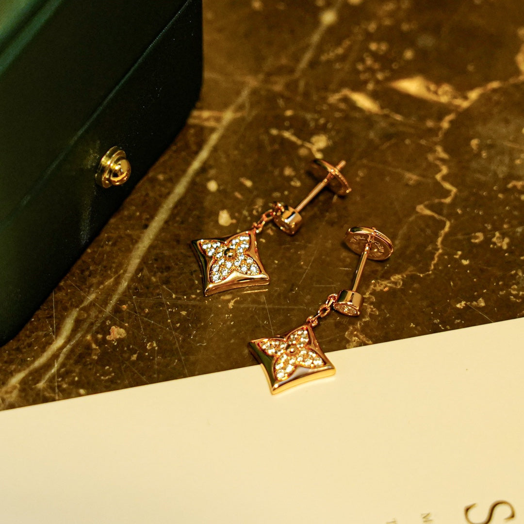 [Psychic Jewelrys]STAR DIAMONDS EARRINGS GOLD