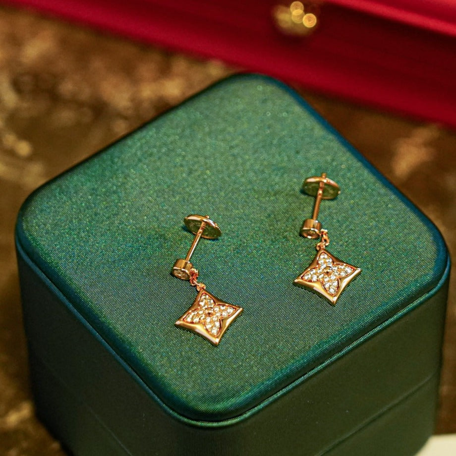 [Psychic Jewelrys]STAR DIAMONDS EARRINGS GOLD