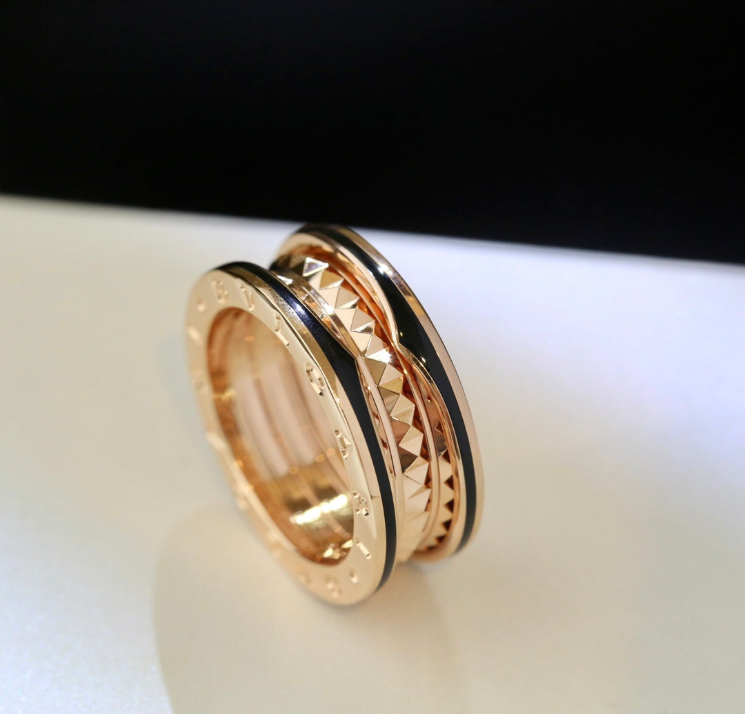 [Psychic Jewelrys]ZERO 1 PINK GOLD BLACK CERAMIC RING