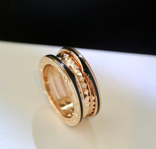 [Psychic Jewelrys]ZERO 1 PINK GOLD BLACK CERAMIC RING