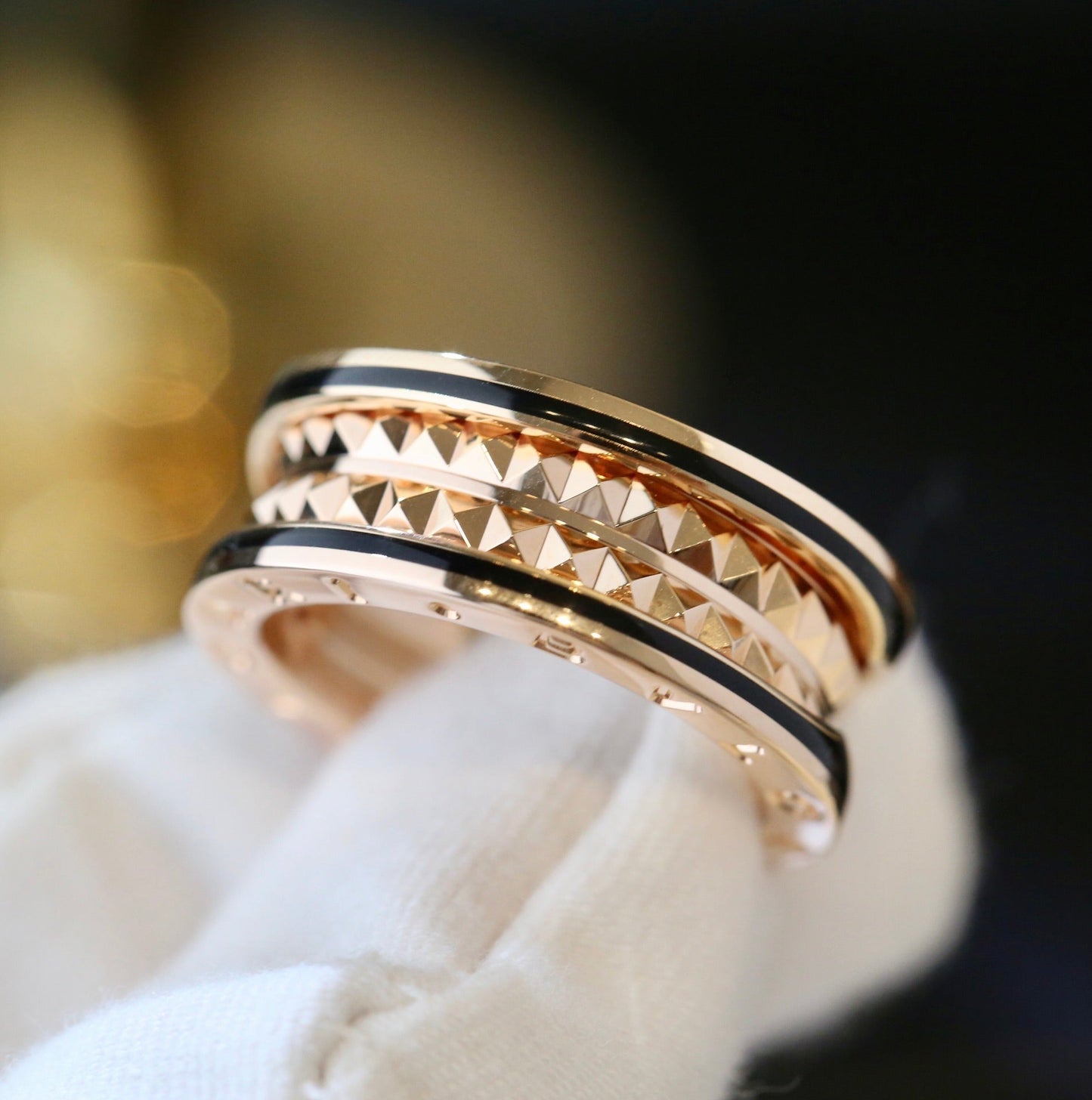 [Psychic Jewelrys]ZERO 1 PINK GOLD BLACK CERAMIC RING