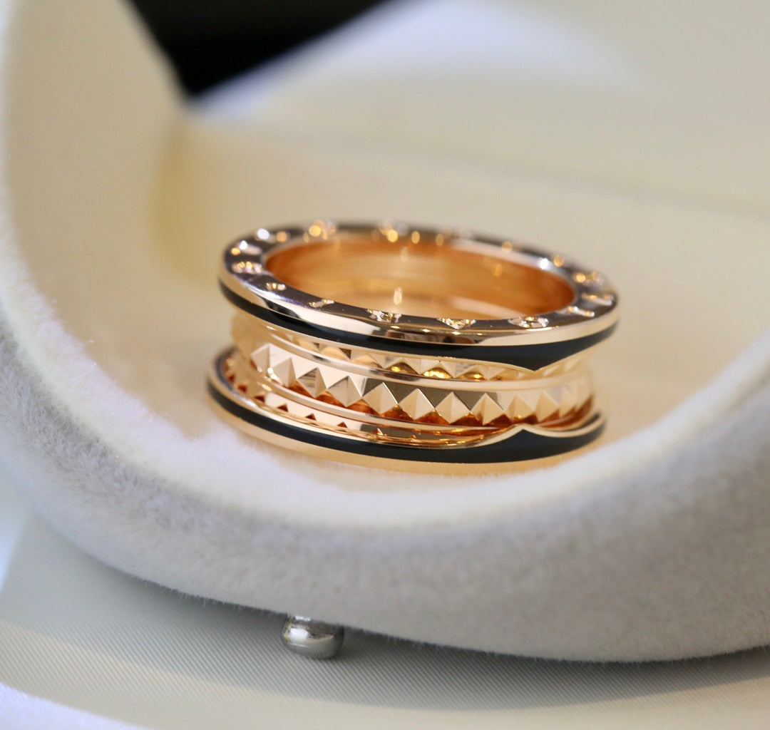 [Psychic Jewelrys]ZERO 1 PINK GOLD BLACK CERAMIC RING