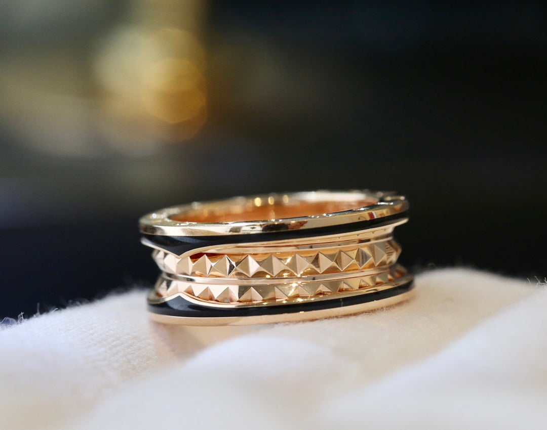 [Psychic Jewelrys]ZERO 1 PINK GOLD BLACK CERAMIC RING