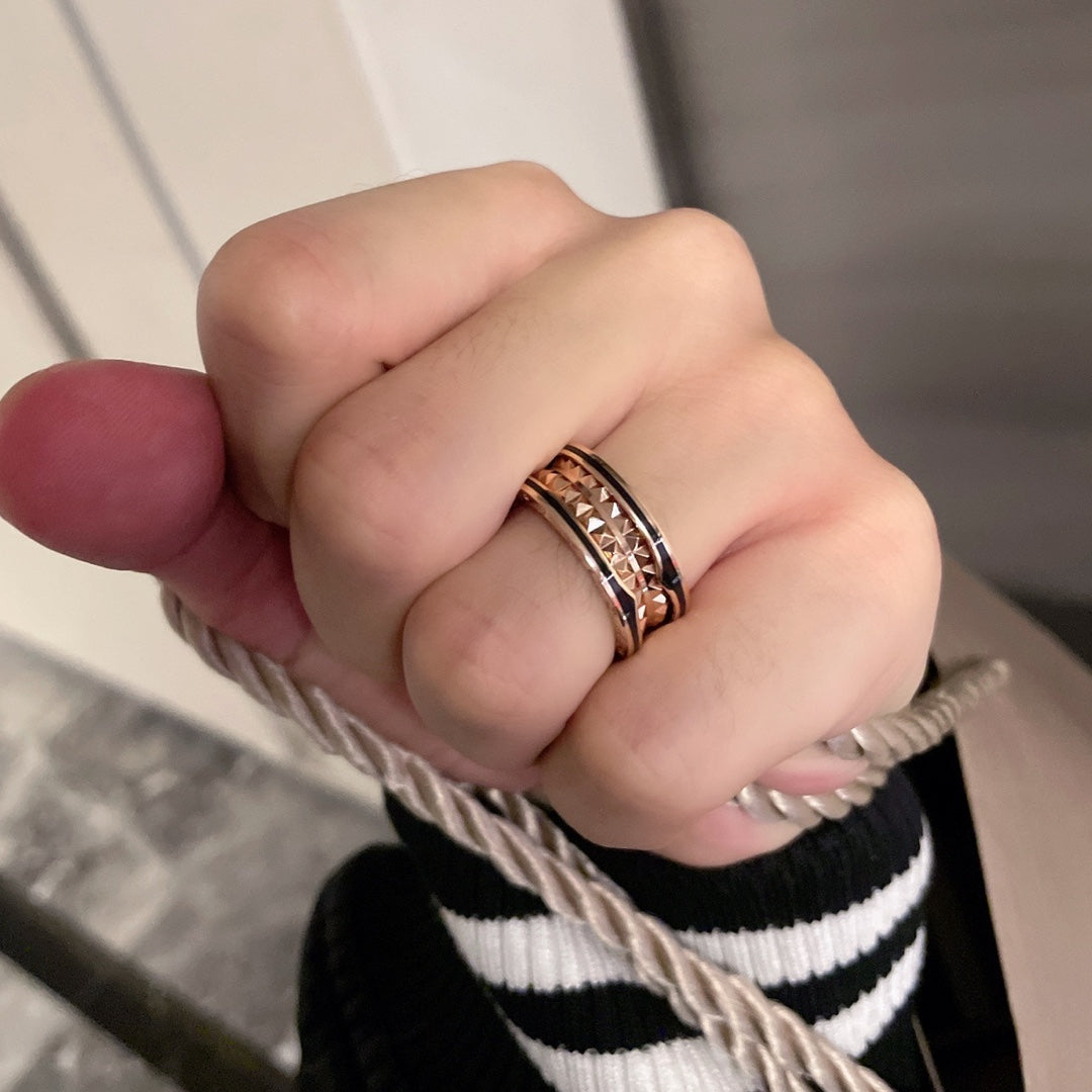 [Psychic Jewelrys]ZERO 1 PINK GOLD BLACK CERAMIC RING