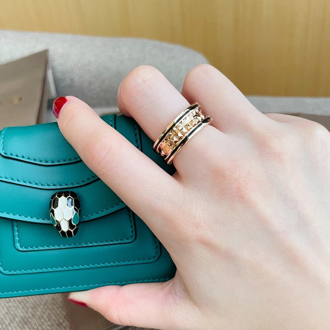 [Psychic Jewelrys]ZERO 1 PINK GOLD BLACK CERAMIC RING