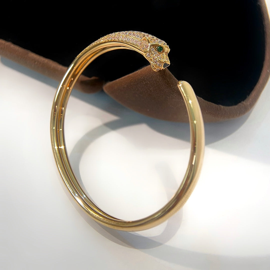 [Psychic Jewelrys]PANTHERE GOLD DIAMOND OPEN BRACELET