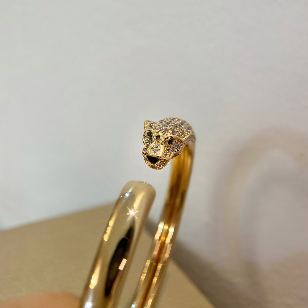 [Psychic Jewelrys]PANTHERE GOLD DIAMOND OPEN BRACELET