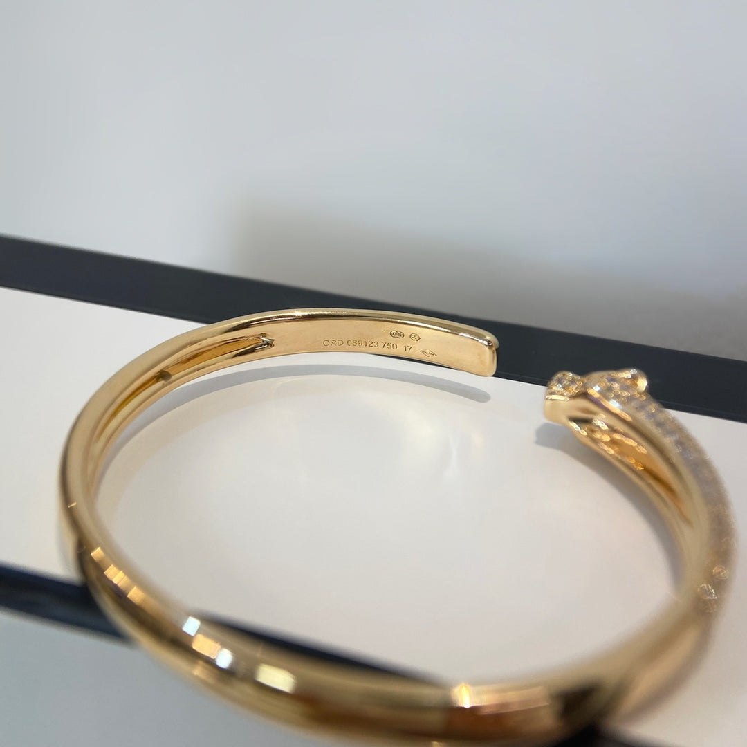 [Psychic Jewelrys]PANTHERE GOLD DIAMOND OPEN BRACELET