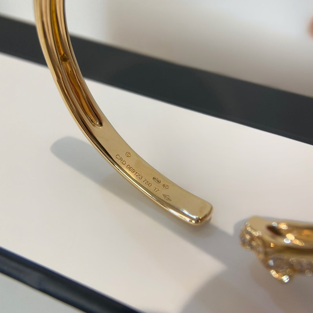 [Psychic Jewelrys]PANTHERE GOLD DIAMOND OPEN BRACELET