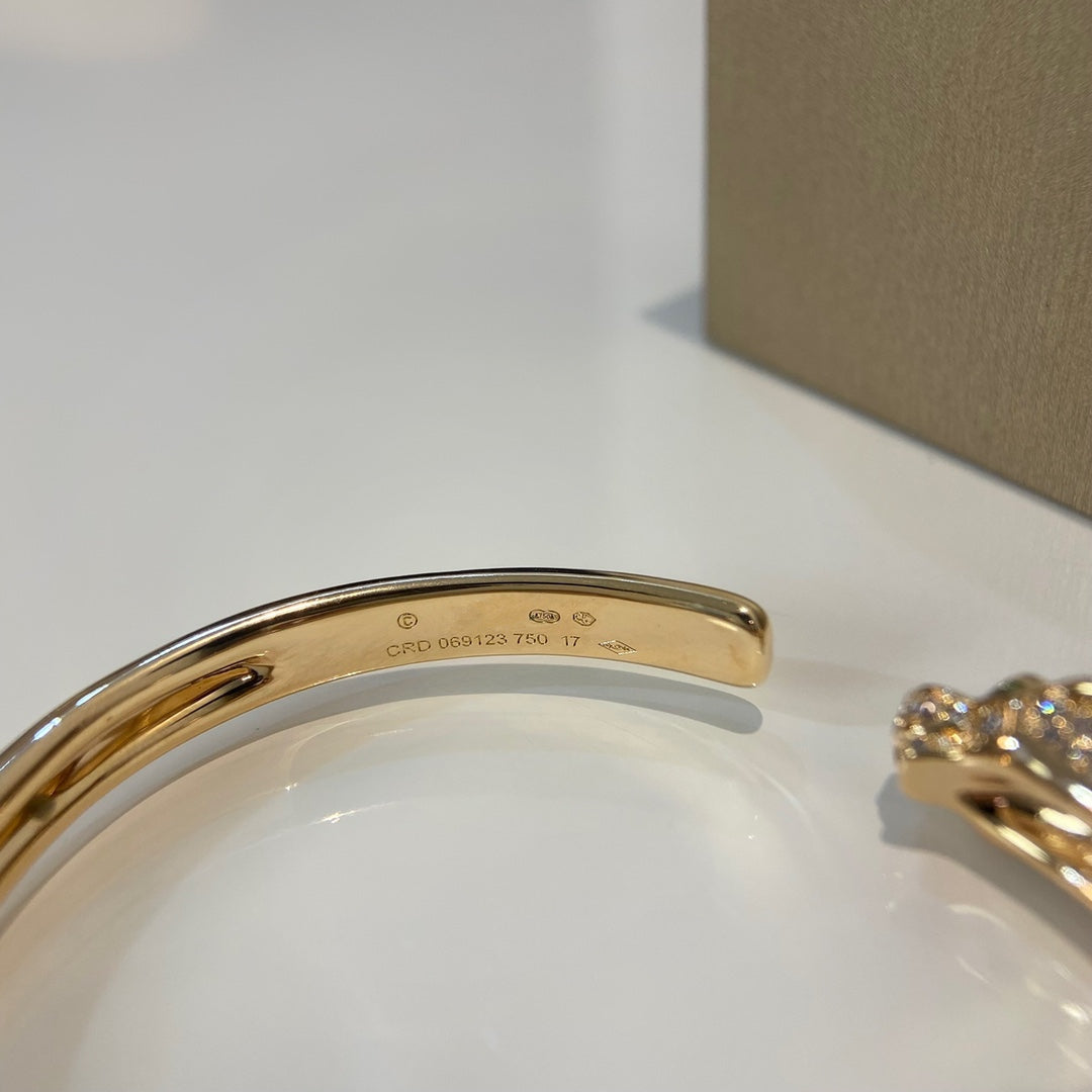 [Psychic Jewelrys]PANTHERE GOLD DIAMOND OPEN BRACELET