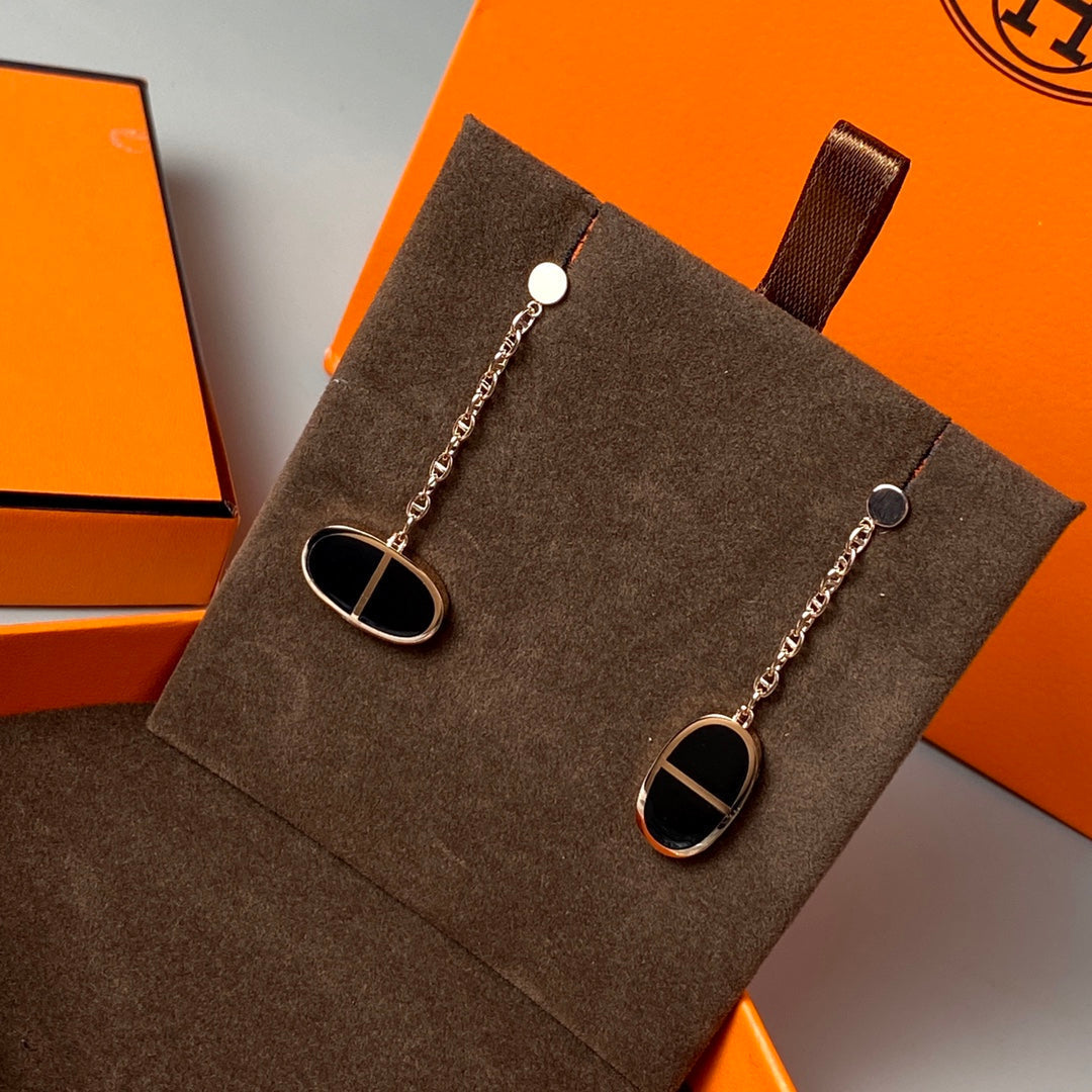 [Psychic Jewelrys]CHAINE VERSO BLACK CERAMIC EARRINGS