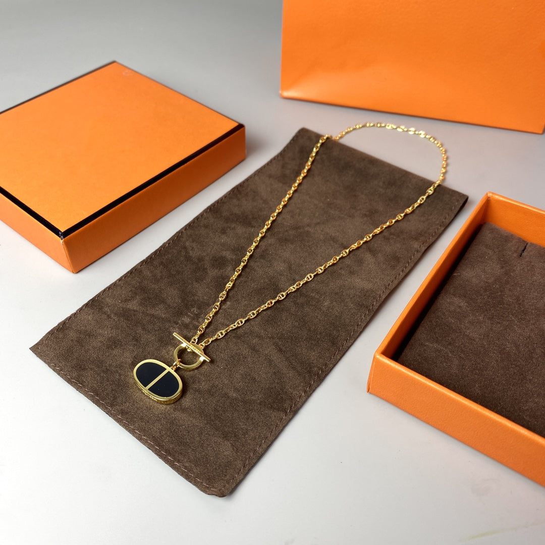 [Psychic Jewelrys]CHAINE VERSO BLACK CERAMIC NECKLACE