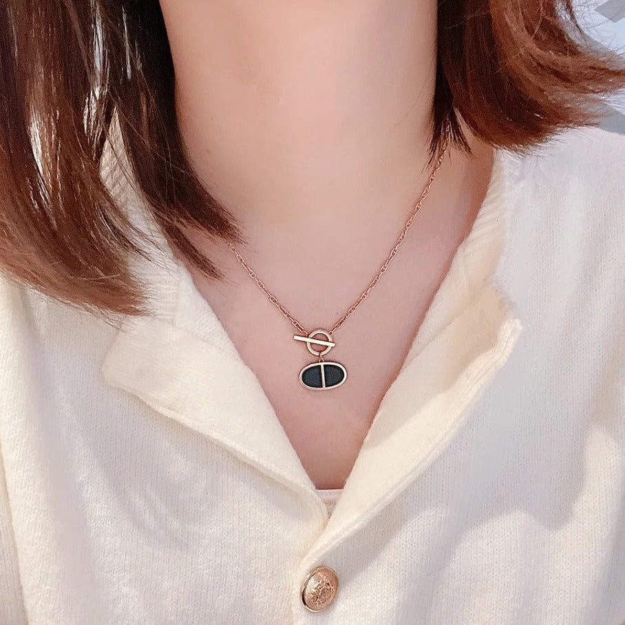 [Psychic Jewelrys]CHAINE VERSO BLACK CERAMIC NECKLACE