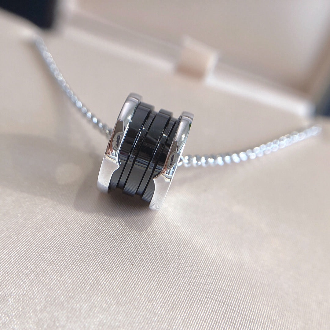 [Psychic Jewelrys]ZERO 1 BLACK CERAMIC SILVER NECKLACE