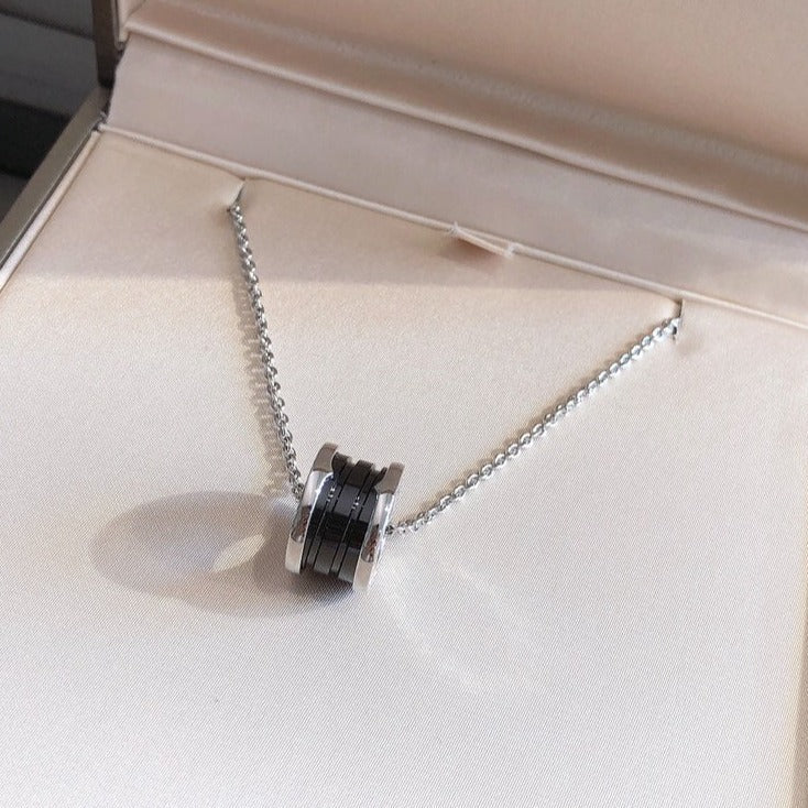 [Psychic Jewelrys]ZERO 1 BLACK CERAMIC SILVER NECKLACE